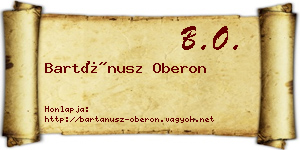 Bartánusz Oberon névjegykártya